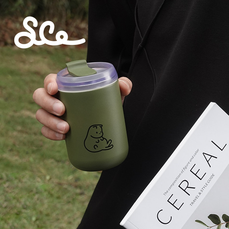 素生家居原创丝滑猫高颜值咖啡随行杯女保温杯304不锈钢水杯礼物,淘宝优惠券,粉丝福利购,淘宝优惠卷