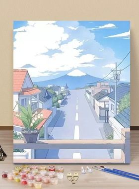填色画diy数字油画丙烯油彩画