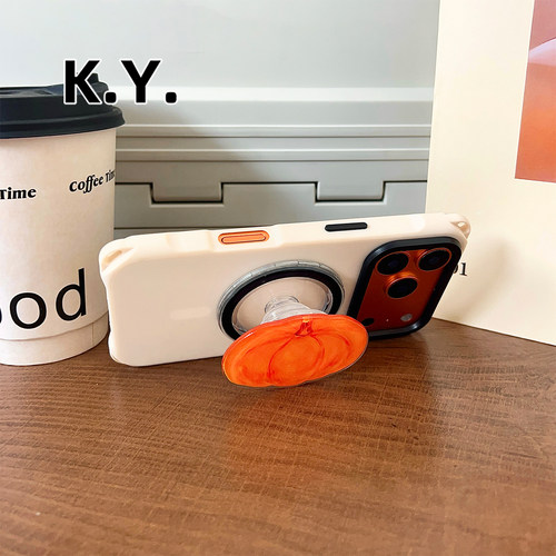小众南瓜磁吸支架手机壳带挂绳适用于iPhone17PROMAX华为mate70pro背带斜挎苹果16/15PRO四角开孔VIVOX100PRO - 图3