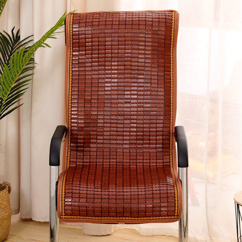 夏季麻将凉席椅垫办公室电脑椅一体坐垫带靠背竹垫子冰凉座垫简约