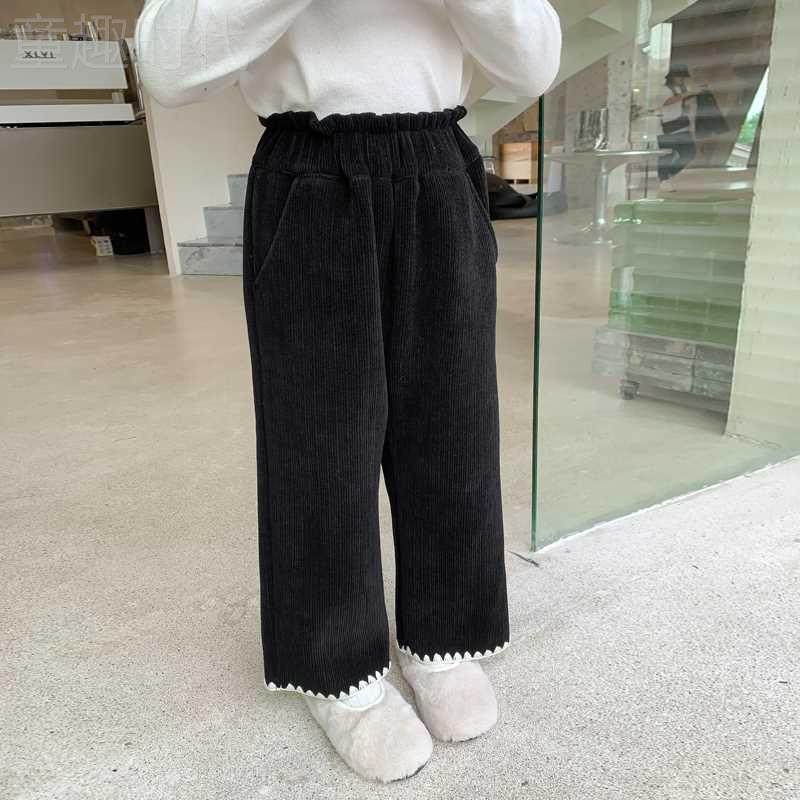 女童加绒裤子秋冬款灯芯绒冬装时髦加厚长裤宝宝秋季一体绒阔腿裤,淘宝优惠券,粉丝福利购,淘宝优惠卷