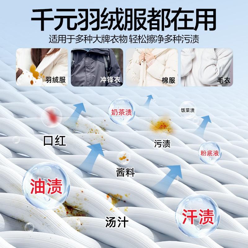 答菲羽绒服清洁湿巾免洗强力去污学生儿童衣物去渍湿纸巾干洗专用