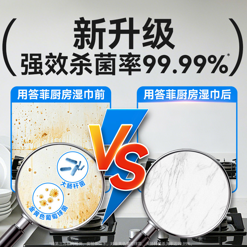 答菲厨房湿巾纸去油去污家用油烟机清洁强力去油污湿纸巾专用抹布