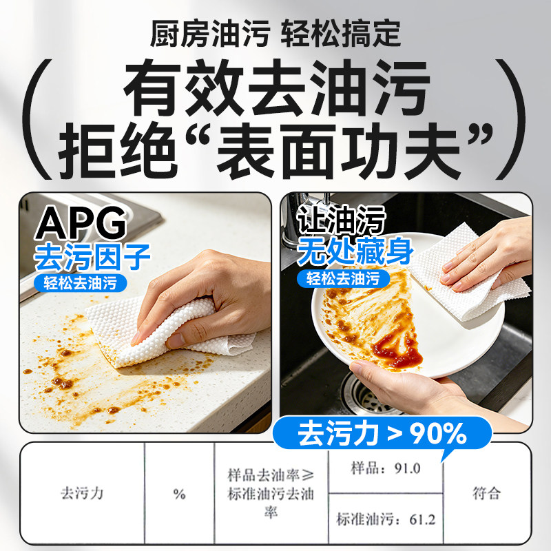 答菲厨房湿巾纸去油去污家用油烟机清洁强力去油污湿纸巾专用抹布