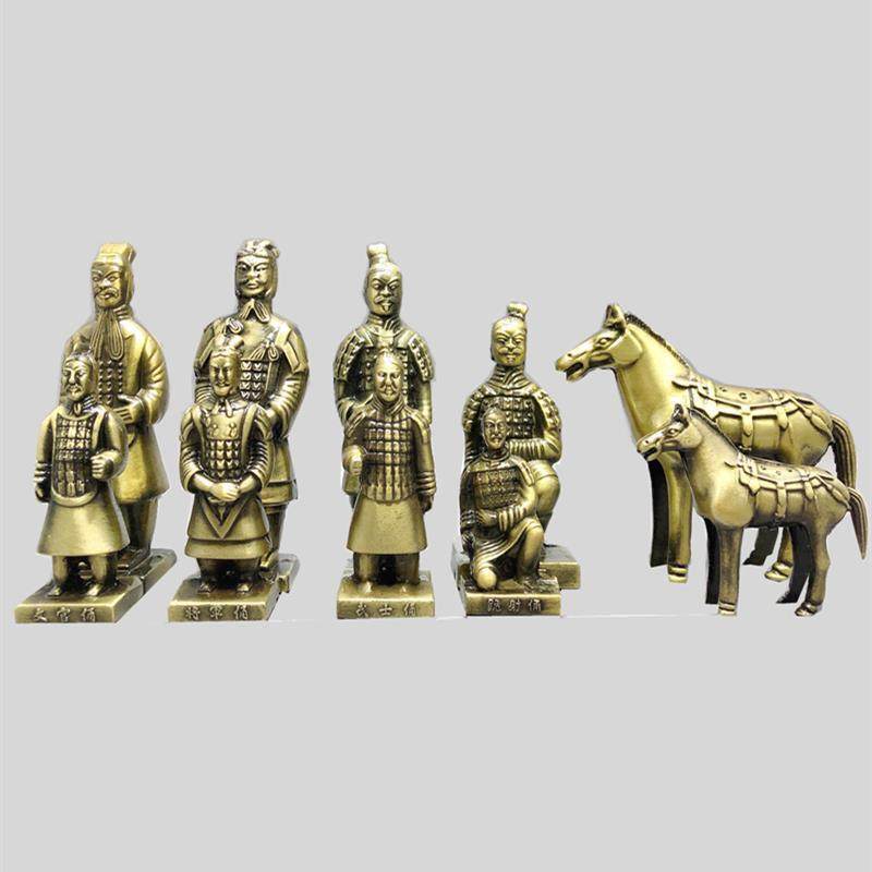 西安特产纪念品兵马俑摆件旅游陕西特色工艺品金属创意礼物送小孩