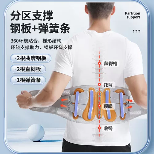 Медицинская поясная плита поясничного поясничного отдела позвоночника фиксация лента талия растяная полоса Алюминиевая пластина поддерживает легкую и дышащую поддержку талии