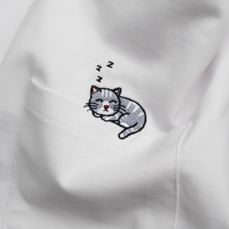【三无公社】“猫狗双全”陶瓷磨毛男女纯棉半短袖二本针重磅T恤 - 图1