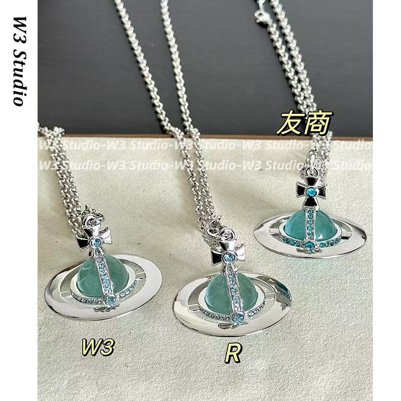 Nana小众土星orb项链立体土星球锁骨链Pina镶钻大号西太后项链