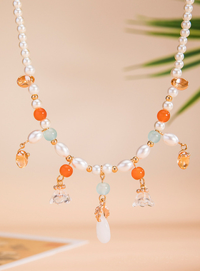 古风饰品批发敦煌风橙色透