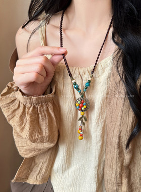 云南旅游配饰波西米亚彩色陶瓷串