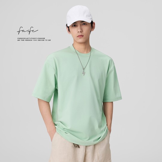 FAFC三本针夏季索罗娜凉感速干防晒短袖T恤男宽松纯色内搭打底衫