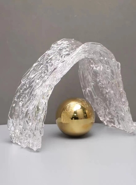 客厅电视柜透明环形装饰品摆件