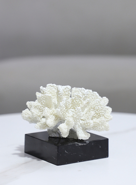 几何树脂白色珊瑚艺术装饰摆件
