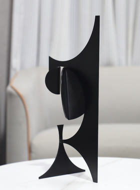 简约黑色金属几何艺术装饰摆件