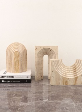 工厂直销仿洞石几何字母装饰摆件