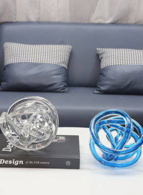 轻奢客厅电视柜玻璃麻团装饰品