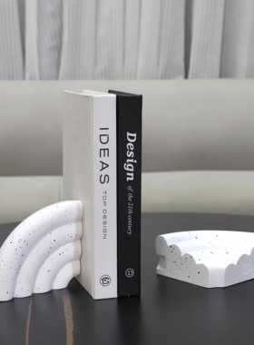 创意树脂扇形半圆书档书靠摆件