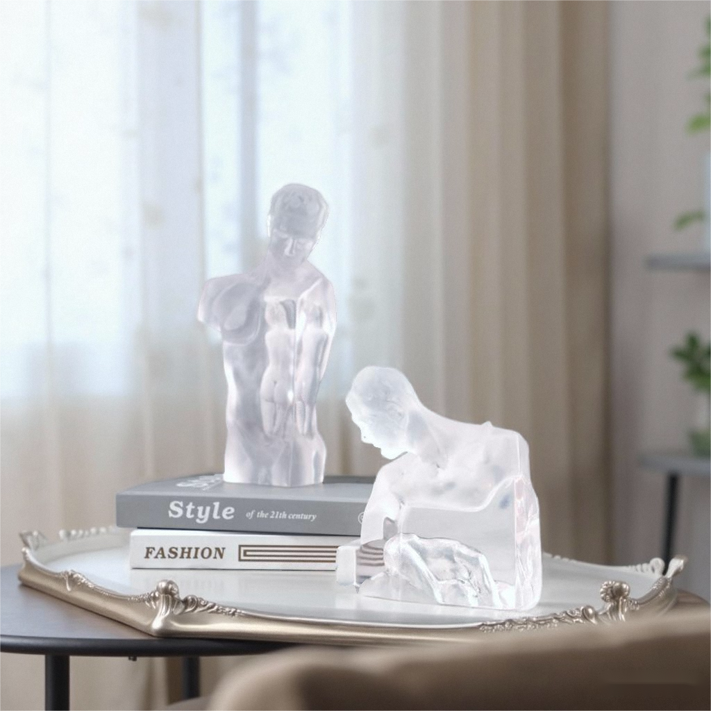 欧式透明树脂人像雕塑艺术品摆件样板房酒柜售楼处装饰品创意摆设,淘宝优惠券,粉丝福利购,淘宝优惠卷