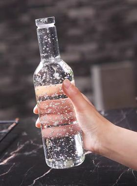 轻奢几何水晶气泡酒瓶装饰摆件