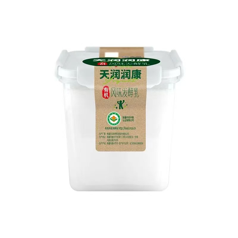 新疆天润润康酸奶全脂风味发酵乳桶装酸奶1kg 【低温奶】
