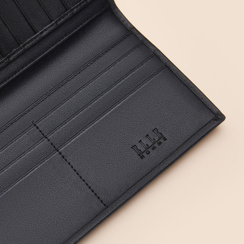 法国elle正品男士长款真皮零钱夹 ELLEHOMME十二钱包