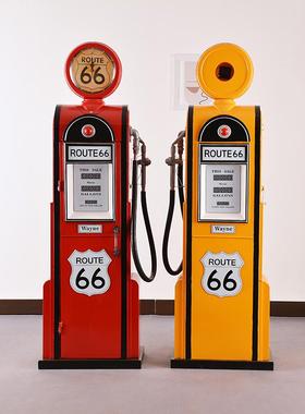 英伦复古加油机模型加油站服装店酒吧咖啡厅网红装饰品落地大摆件