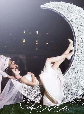 户外园林景观创意月亮花艺婚庆道具网红打卡布置景区摆件美陈装饰