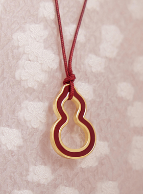 HERBE合璧 福禄来葫芦皮绳长项链金色毛衣链日常通勤时尚百搭女款