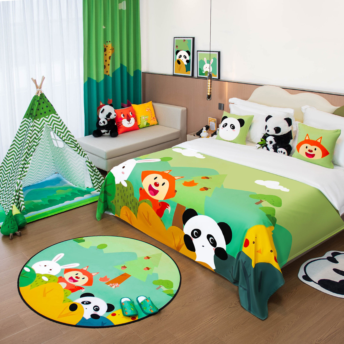 民宿平价亲子房布置套餐特价酒店儿童房装饰卡通床盖抱枕帐篷地垫,淘宝优惠券,粉丝福利购,淘宝优惠卷