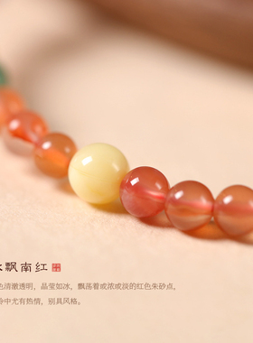 冰飘南红多宝水晶好运极细手链