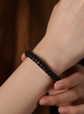 天然降真沉香素圈木质佛珠手串