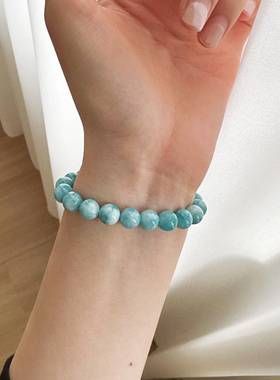 好运海纹石黄玉宝石手串