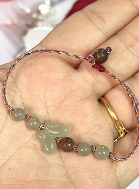 【普陀山祝福】和田玉蝴蝶手绳