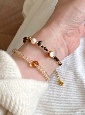 【普陀山祝福】招财黄水晶手链