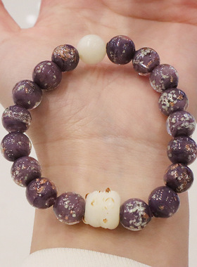 北京雍和香灰琉璃民主风手串