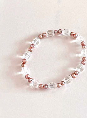 【普陀山祝福】白水晶珍珠手链