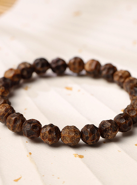 沉水级奇楠沉香素圈文玩手串