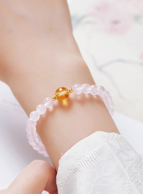 招桃花暴富粉水晶转运手串