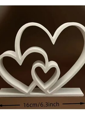 跨境爆款3D打印爱心雕像摆件-圣诞节情人节桌面摆件家居桌面装饰