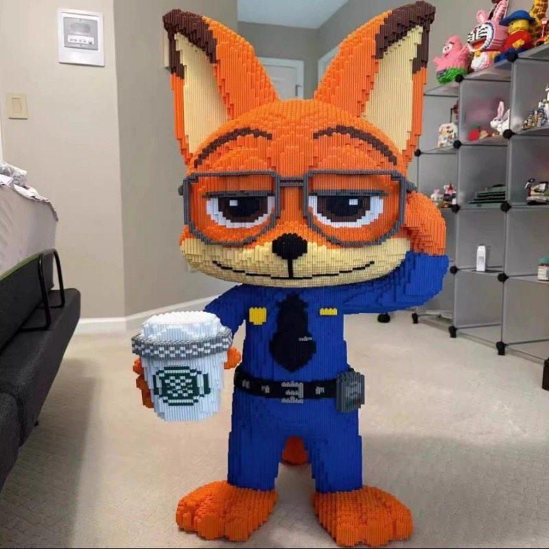 乐积木高正版新款警官尼克狐狸国潮拼装积木儿童拼图益智玩具男女,淘宝优惠券,粉丝福利购,淘宝优惠卷