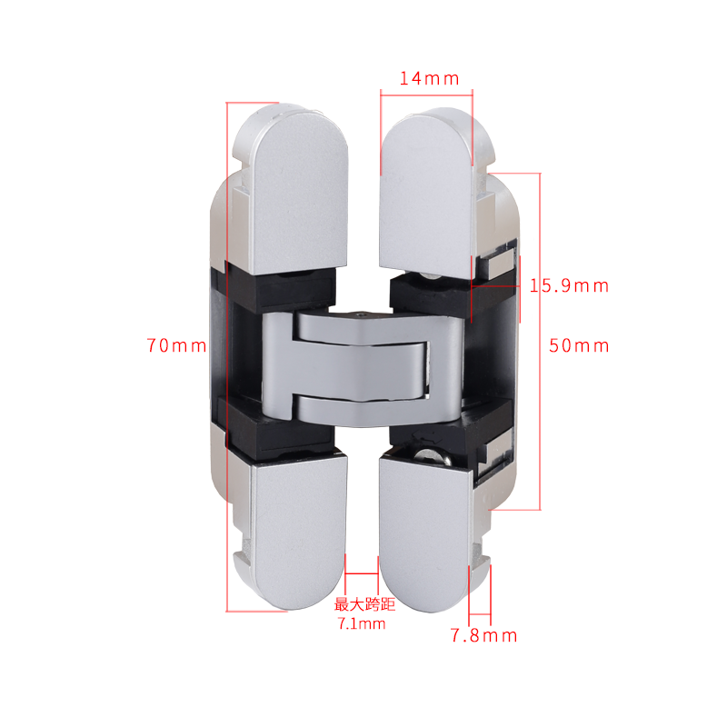 神冈18mm超薄门厚用高定高端柜门合页隐形暗门铰链暗装180度1470-图3