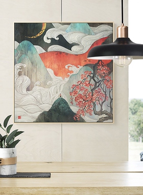 网红大鱼海棠原创动漫装饰画客厅现代背景墙壁画卧室餐厅玄关日式