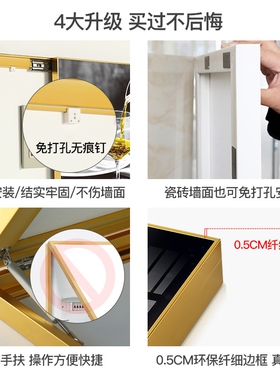 网红餐厅轻奢竖版电表箱装饰画可推拉抽象配电箱变电箱遮挡画现代