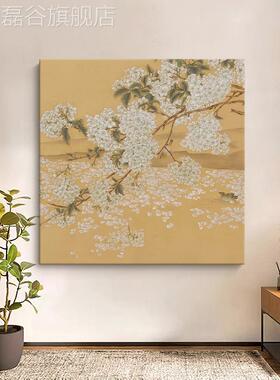 网红大茶村手绘油画芬、古色古香纹画、入口自习室装饰画客厅室花