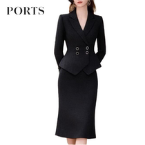Baozi temperament small and fragrant wind Mao suits suit 2023 winter dress new collection waist display slim fit jacket half body dress
