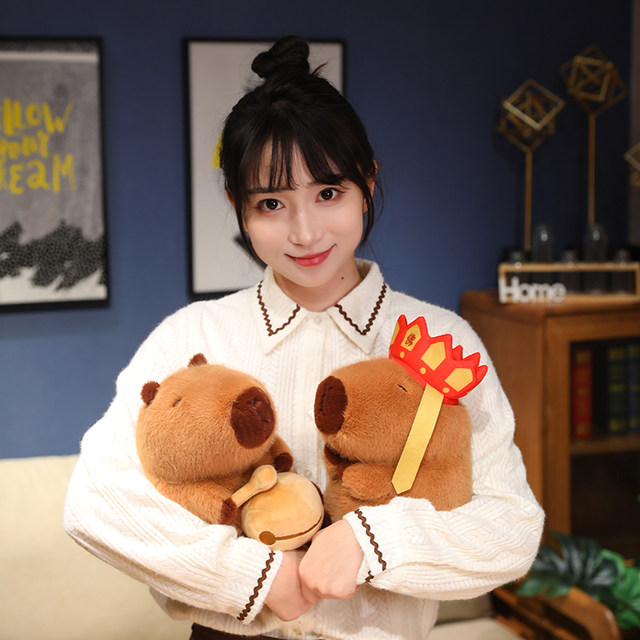 Genuine capybara wooden fish capybara doll