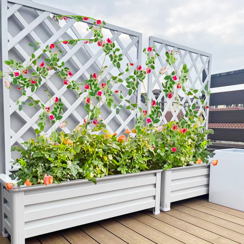 铝合金网格花箱露台花园庭院花盆花坛组合隔断护栏市政爬藤种植箱,淘宝优惠券,粉丝福利购,淘宝优惠卷