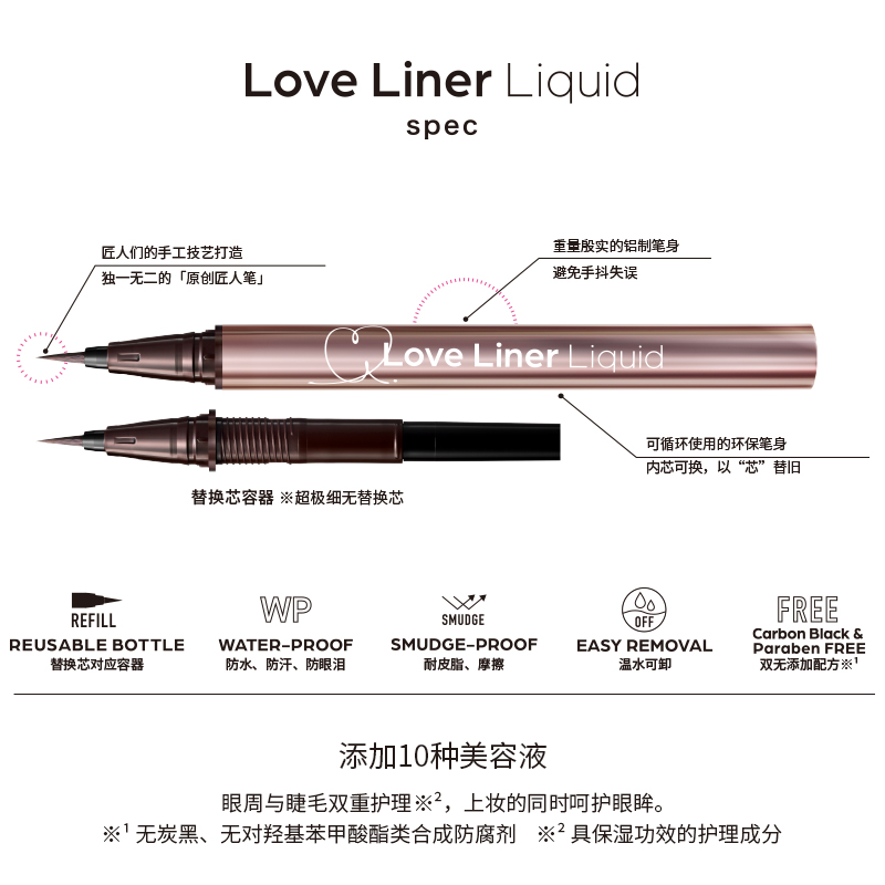 LoveLiner防水不晕染极细msh眼线液笔官方正品持妆新手可用