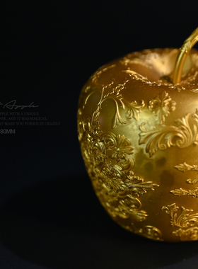 龙飞兔舞 80MM 艺术果(巴洛克欲望)金色树脂装饰品摆 LTCP-023/3D