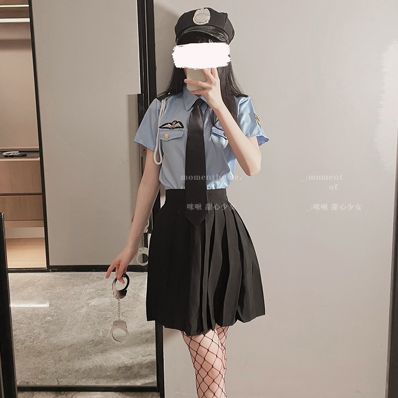 性感女警空姐搜查官教师制服cospaly包臀裙角色扮演舞台演出服饰-图0